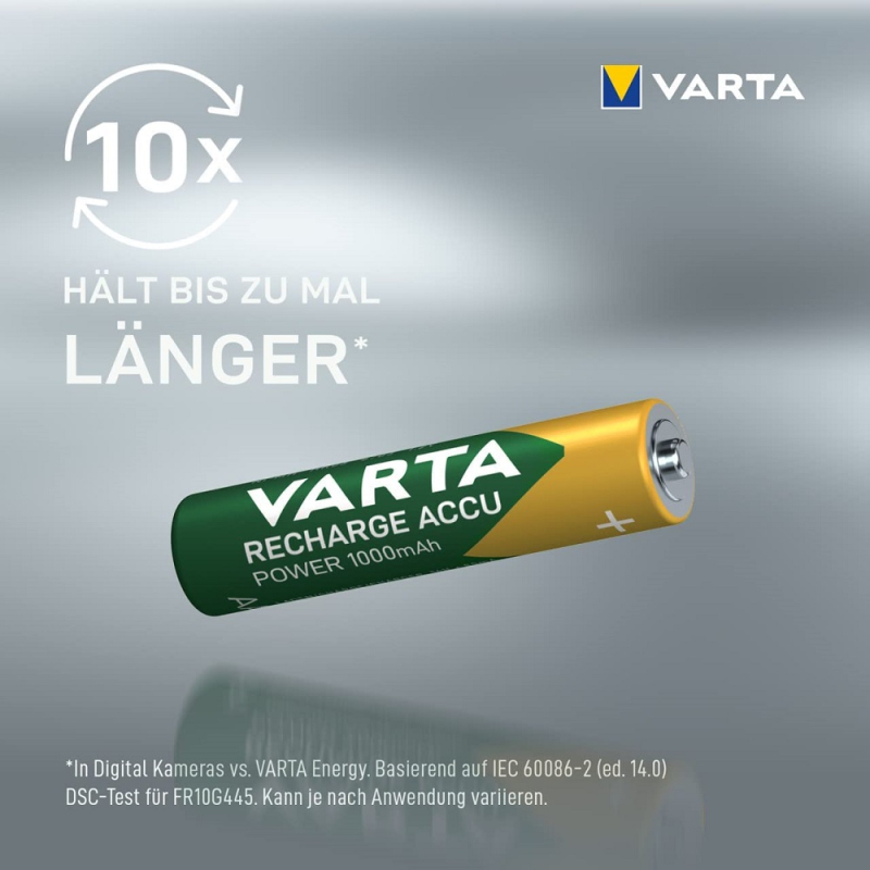 VARTA Batterien AAA wiederaufladbar 1000mAh